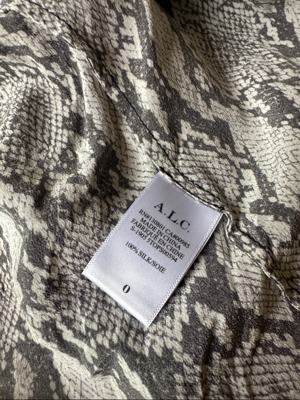 A.L.C Silk Oversized Python Blouse - Picture 9 of 10